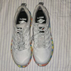 New 8.5 Merrell Gray Sneakers with Colorful Accents Non Slip